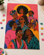 Load image into Gallery viewer, Sisterhood | Black Art Puzzle | 100/250/500/1000 Piece Adult Afro Puzzles