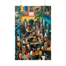Load image into Gallery viewer, Afrocentric Caribbean Wall Art Poster | Black Diaspora Folk Art | Matte Poster