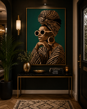Load image into Gallery viewer, Luxury Black Woman Wall Art, Afrocentric Fashion, African American Art, Chic Decor Premium Matte Paper Poster