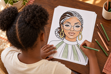 Load image into Gallery viewer, Ebony Divine Feminine Coloring Pages | Black Women Art | Mindfulness (Digital Download)