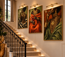 Load image into Gallery viewer, Black Woman Cigar Art Bundle | Afrocentric Triptych Wall Art | Digital Download
