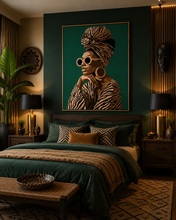 Load image into Gallery viewer, Luxury Black Woman Wall Art, Afrocentric Fashion, African American Art, Chic Decor Premium Matte Paper Poster