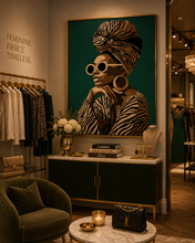 Load image into Gallery viewer, Luxury Black Woman Wall Art, Afrocentric Fashion, African American Art, Chic Decor Premium Matte Paper Poster