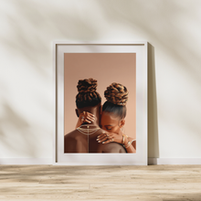 Load image into Gallery viewer, Black Love Couple Embrace Poster | Afrocentric Wall Art Valentine's Day Gift