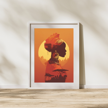 Load image into Gallery viewer, Afrocentric Woman Art Poster | Colorful African Queen Portrait