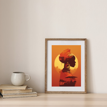 Load image into Gallery viewer, Afrocentric Woman Art Poster | Colorful African Queen Portrait