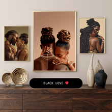 Load image into Gallery viewer, Black Love Couple Embrace Poster | Afrocentric Wall Art Valentine's Day Gift