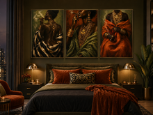 Load image into Gallery viewer, Black Woman Cigar Art Bundle | Afrocentric Triptych Wall Art | Digital Download