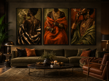 Load image into Gallery viewer, Black Woman Cigar Art Bundle | Afrocentric Triptych Wall Art | Digital Download