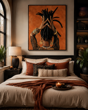 Load image into Gallery viewer, Wicks | Afrocentric Art | Black Woman Printable | Faceless Cubism Portrait | Terracotta Wall Art Decor