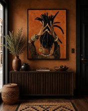 Load image into Gallery viewer, Wicks | Afrocentric Art | Black Woman Printable | Faceless Cubism Portrait | Terracotta Wall Art Decor