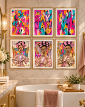 Load image into Gallery viewer, Say What?! Stank Face Bathroom Art Collection | 10-Piece Afrocentric Wall Art Bundle | Digital Download
