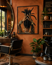 Load image into Gallery viewer, Wicks | Afrocentric Art | Black Woman | Faceless Cubism Portrait | Terracotta Wall Art Poster | Matte Vertical Art Print