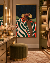 Load image into Gallery viewer, Tomasita | Afrocentric Portrait | Sage Green|  Black Woman Wall Art | Premium Matte Paper Poster