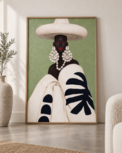 Load image into Gallery viewer, Grace | Neutral Wall Art | Afrocentric Abstract Black Woman - Matte Poster