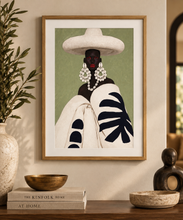 Load image into Gallery viewer, Grace | Neutral Wall Art | Afrocentric Abstract Black Woman - Matte Poster