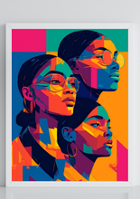 Load image into Gallery viewer, Colored Girls African American Black Woman Print, Geometric Art Matte Paper Poster