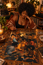 Load image into Gallery viewer, 70's Kickback | Nostalgic Black Art Puzzle | 100, 250, 500, 1000 Piece Adult Afro Puzzles