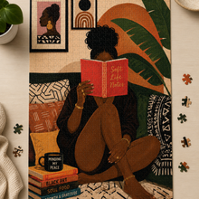 Load image into Gallery viewer, Minding My Peace - Afrocentric Black Art Puzzle, Giftforher, 100/250/500/1000 Piece Adult Puzzles 