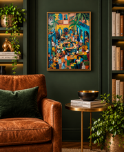 Load image into Gallery viewer, Afrocentric Caribbean Wall Art Poster | Black Diaspora Folk Art | Handmade Matte Print
