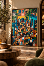 Load image into Gallery viewer, Afrocentric Caribbean Wall Art Poster | Black Diaspora Folk Art | Handmade Matte Print
