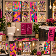 Load image into Gallery viewer, Say What?! Stank Face Bathroom Art Collection | 10-Piece Afrocentric Wall Art Bundle | Digital Download