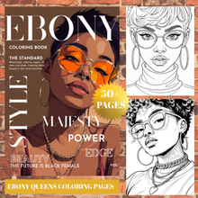 Load image into Gallery viewer, Ebony Divine Feminine Coloring Pages: Black Women Art, Mindfulness (Digital Download)