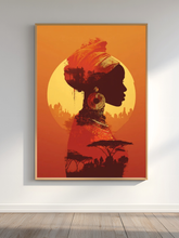Load image into Gallery viewer, Afrocentric Woman Art Poster | Colorful African Queen Portrait