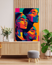 Load image into Gallery viewer, Colored Girls African American Black Woman Print, Geometric Art Canvas-Ready to hang