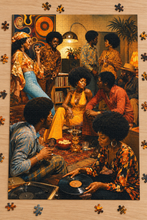 Load image into Gallery viewer, 70's Kickback | Nostalgic Black Art Puzzle | 100, 250, 500, 1000 Piece Adult Afro Puzzles
