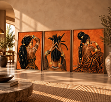 Load image into Gallery viewer, LOCS and MELANIN Afrocentric Art Set | Faceless Cubism Portraits (Digital Download)
