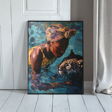 Load image into Gallery viewer, Freedom, Black Artist Prints, Beautiful Woman, Soft Aesthetic, Black History, African American art, Black Beauty, Swimming, Water Color Canvas