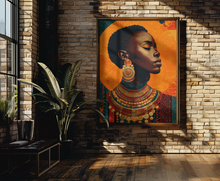 Load image into Gallery viewer, African Lady Art Poster: Afrocentric Home Wall Decor