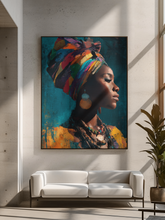 Load image into Gallery viewer, Afrocentric Woman Art Poster | Colorful African Queen Portrait