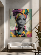 Load image into Gallery viewer, Afrocentric Woman Art Poster | Colorful African Queen Portrait