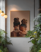 Load image into Gallery viewer, Black Love Couple Embrace Poster | Afrocentric Wall Art Valentine's Day Gift