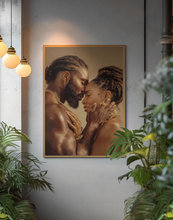 Load image into Gallery viewer, Black Love Couple Embrace Poster | Afrocentric Wall Art Valentine's Day Gift