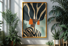 Load image into Gallery viewer, Neutral Wall Art, Afrocentric Abstract Black Woman - Black &amp; White Stripes Poster
