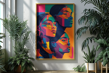 Load image into Gallery viewer, Colored Girls African American Black Woman Print, Geometric Art Matte Paper Poster