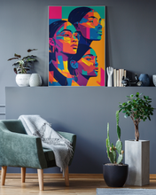 Load image into Gallery viewer, Colored Girls African American Black Woman Print, Geometric Art Matte Paper Poster