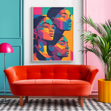 Load image into Gallery viewer, Colored Girls African American Black Woman Print, Geometric Art Matte Paper Poster