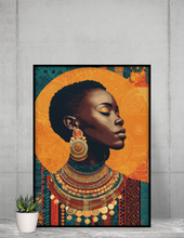 Load image into Gallery viewer, African Lady Art Poster: Afrocentric Home Wall Decor