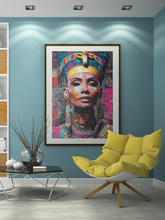 Load image into Gallery viewer, Queen Nefertiti Wall Art Print: Afrocentric Home Decor