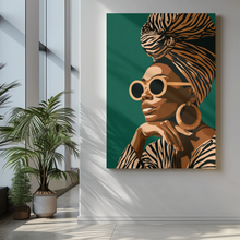 Load image into Gallery viewer, Luxury Afrocentric Black Woman Wall Art Canvas-Ready to hang