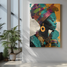 Load image into Gallery viewer, Afrocentric Woman Art Poster | Colorful African Queen Portrait