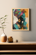 Load image into Gallery viewer, Afrocentric Woman Art Poster | Colorful African Queen Portrait