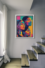 Load image into Gallery viewer, Colored Girls African American Black Woman Print, Geometric Art Matte Paper Poster