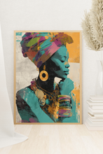 Load image into Gallery viewer, Afrocentric Woman Art Poster | Colorful African Queen Portrait