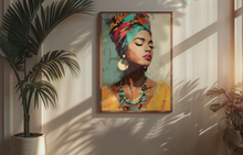 Load image into Gallery viewer, Afrocentric Woman Art Poster | Colorful African Queen Portrait
