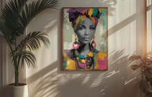 Load image into Gallery viewer, Afrocentric Woman Art Poster | Colorful African Queen Portrait